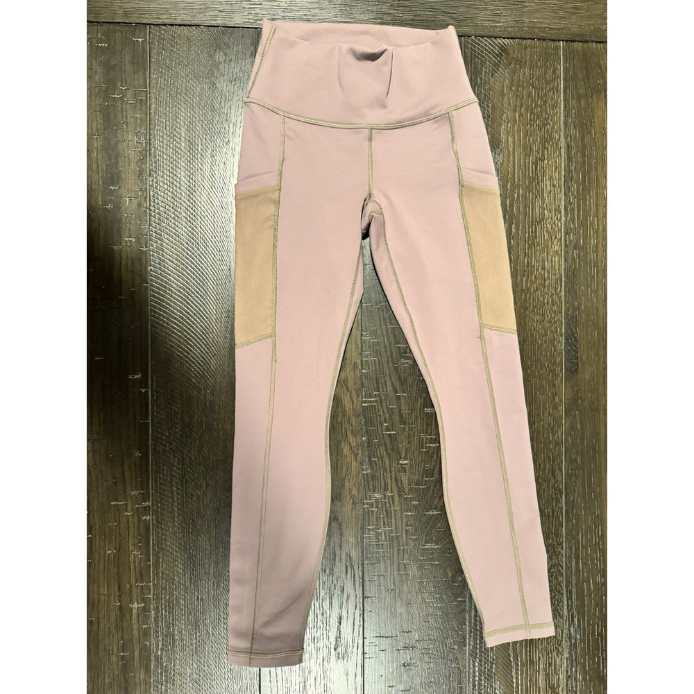 Fabletics Womens Size XXS Dusty Rose Pink Mesh Pocket High Rise